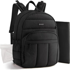 BAGSMART Baby Diaper Bag with Waterproof Pad, Black
