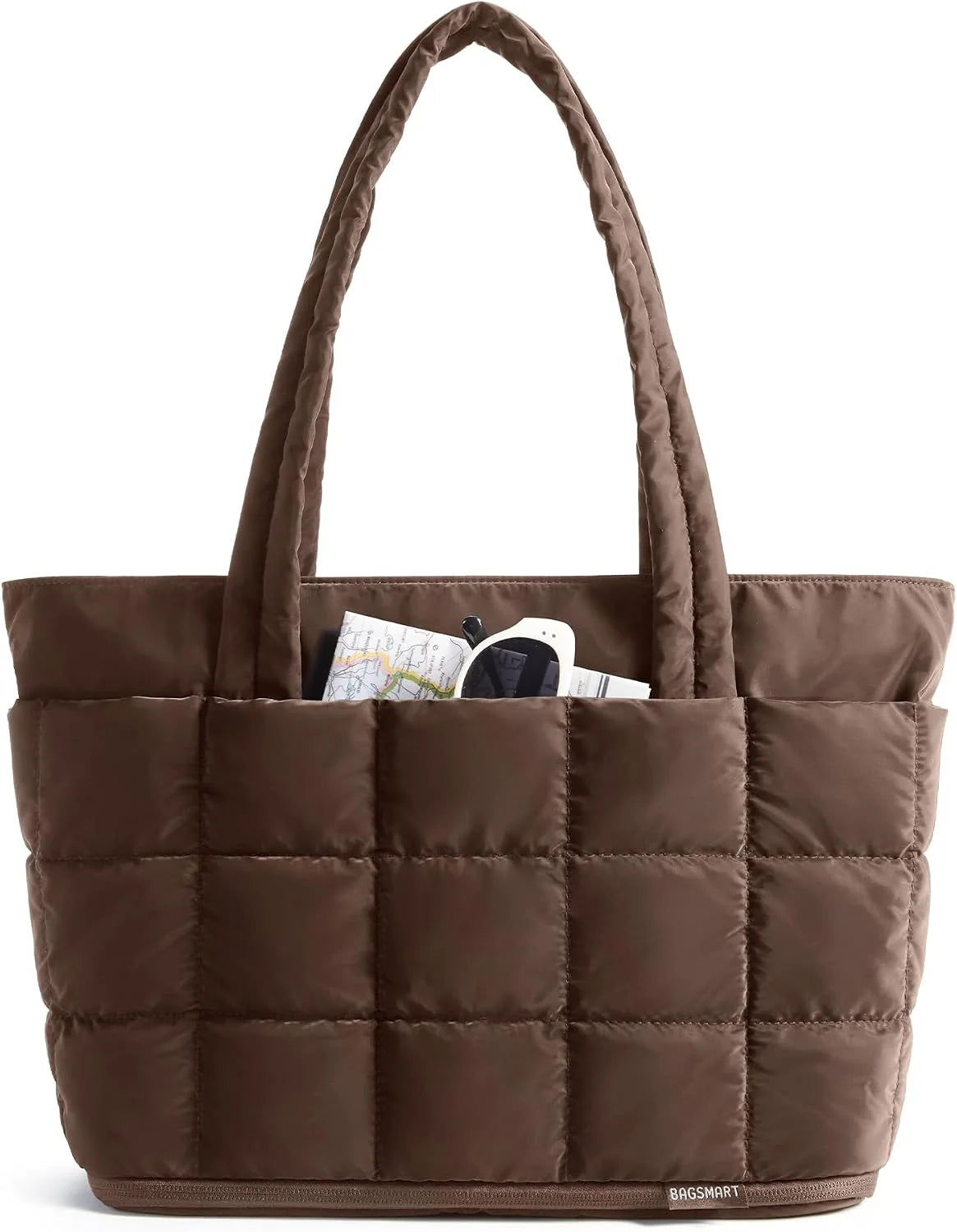 BAGSMART Expandable Tote Bag for Women, Puffer Work Tote Travel Bag