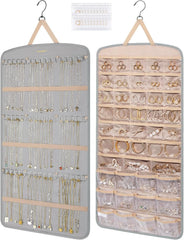 BAGSMART Hanging Jewelry Organizer, Necklace Holder, Extra Large Grey