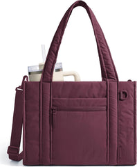 BAGSMART Boxy Tote Bag for Women, Crossbody Work Bag with Zipper