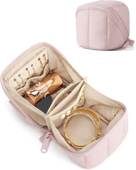 BAGSMART Mini Travel Jewelry Case, Puffy Organizer for Rings & Necklaces