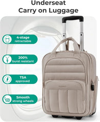 BAGSMART 16 inch Small Underseat Carry on Luggage, Suitcase with Wheels