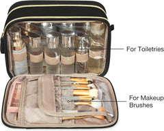 BAGSMART Toiletry Bag for Women, Medium Water-resistant, Black