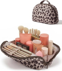 BAGSMART Travel Makeup Bag for Women, Portable Cosmetic Case, Leopard Print