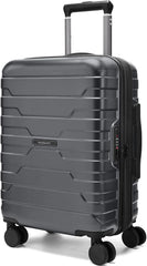 BAGSMART Carry-On Luggage 20" Expandable Spinner 22x14x9,Gray
