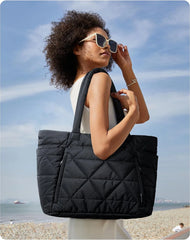 BAGSMART Tote Bag for Women, Puffer Tote Bag for Work Large Shoulder Bag