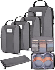 BAGSMART Compression Packing Cubes, 6 PCS Packing Cubes for Suitcases, Travel Bags Organizer for Luggage, Lightweight Packing Cube for Travel Essentials