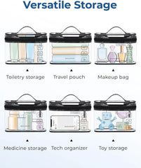 BAGSMART TSA Approved Toiletry Bag, 2 Pack Clear Makeup Cosmetic Bag Organizer, Quart Size Travel Bag for Toiletries, Carry-on Travel Accessories Essentials, Green-2pcs