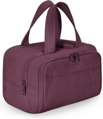 BAGSMART Travel Toiletry Bag, Crush Toiletry Bag for Women, Wide-open Puffy Toiletry Bags for Traveling, Large Travel Cosmetic Makeup Bag Organizer for Accessories,Toiletrie (Cherry Red)
