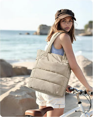 BAGSMART Puffy Tote Bag for Women, Lightweight Work Tote Handbag