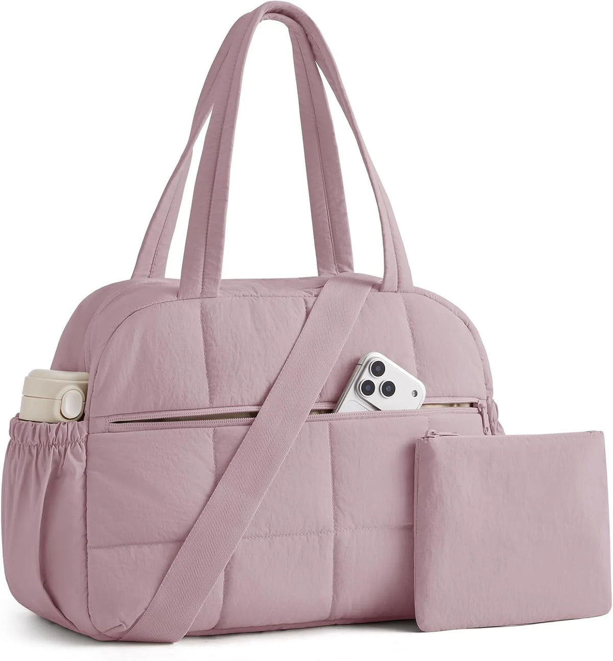 BAGSMART Small Gym Bag for Women, 2 Set Travel Duffel Bags, Purple