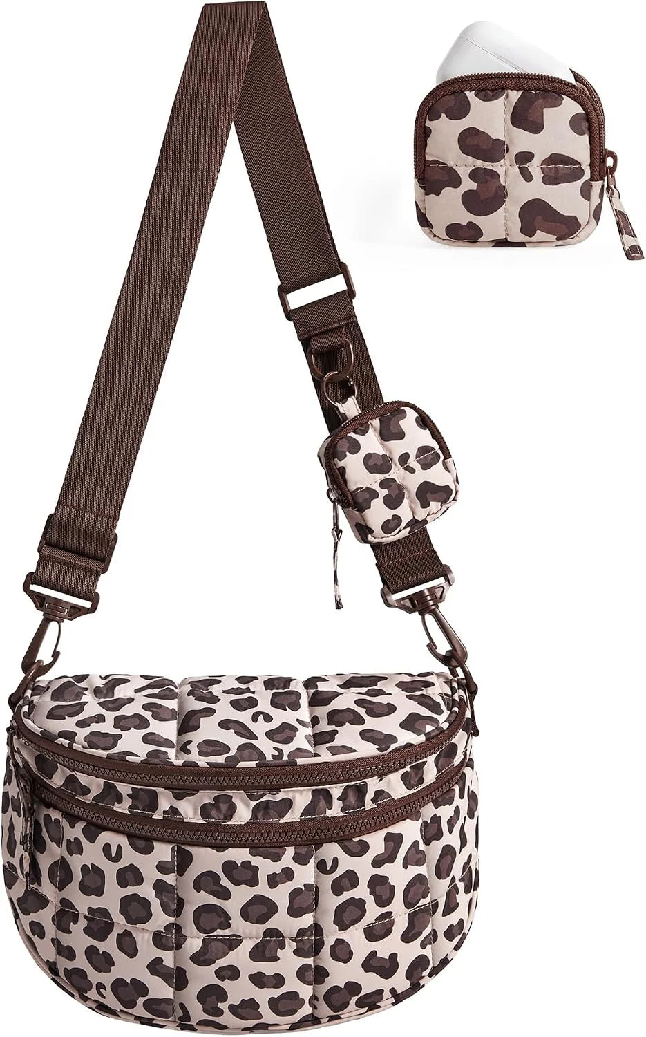 BAGSMART Crossbody Bags for Women, Puffer Cute Bum Bag with Pouch
