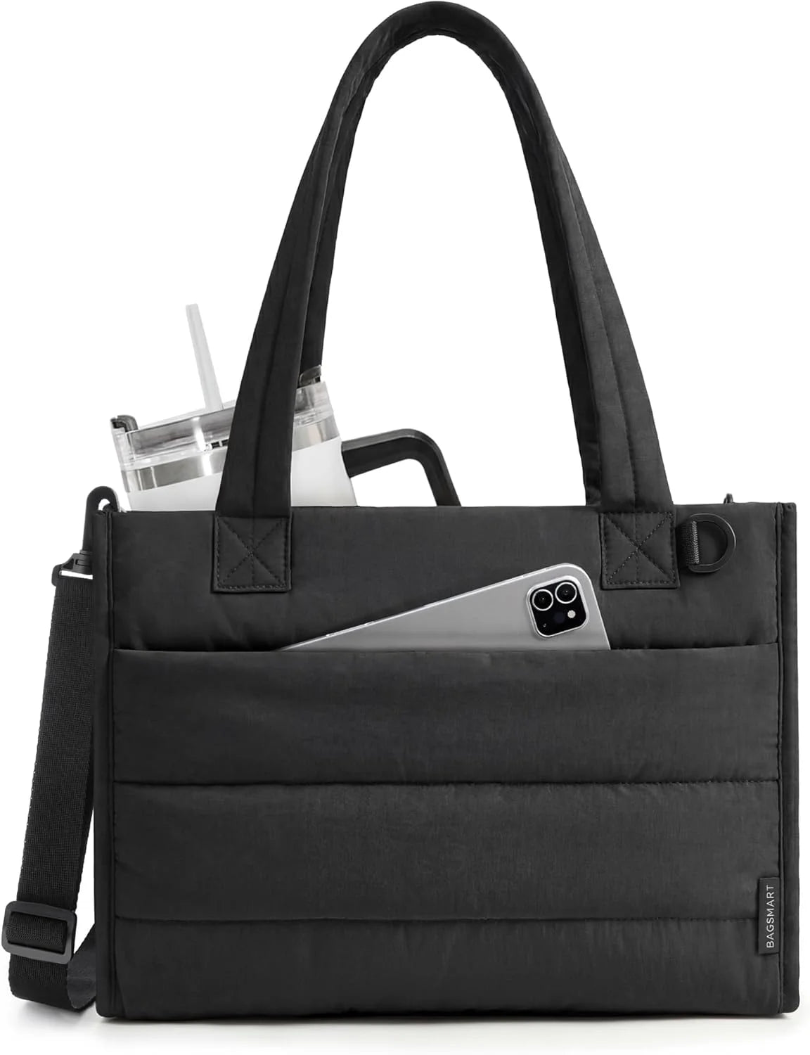 BAGSMART Small Tote Bag for Women, Work Teacher Bag with Zipper Closure