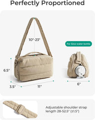 BAGSMART Lightweight Crossbody Bags for Women, Quilted Puffer Shoulder HandBags with Adjustable Strap for Travel