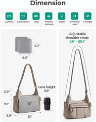 BAGSMART 2 in 1 Puffy Camera Bag for Photographer Everyday Shoulder Bag