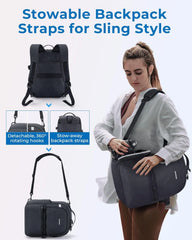 BAGSMART 2 in 1 Small Camera Backpack for DSLR, Fits 12.9" iPad, Black