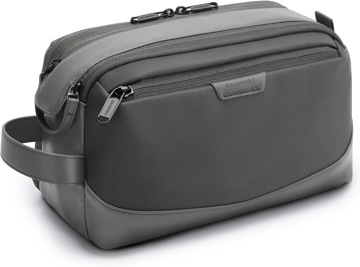 BAGSMART Large Travel Toiletry Bag for Men, Water-resistant, Grey