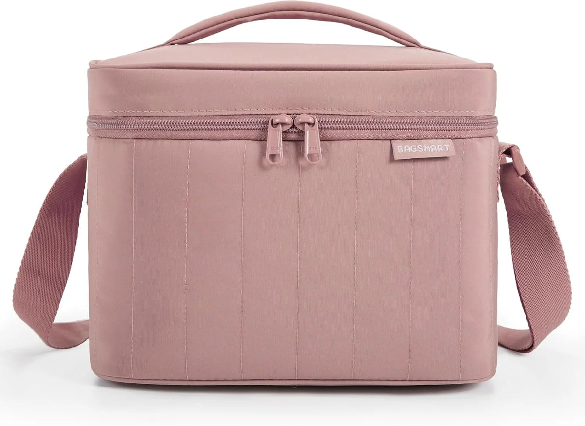 BAGSMART Lunch Box for Women, Insulated Lunch Bag Leakproof, Dusky Pink