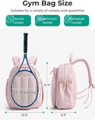 BAGSMART Tennis Gym Bag for Women, Quilted Pickleball 15.6" Laptop Backpack