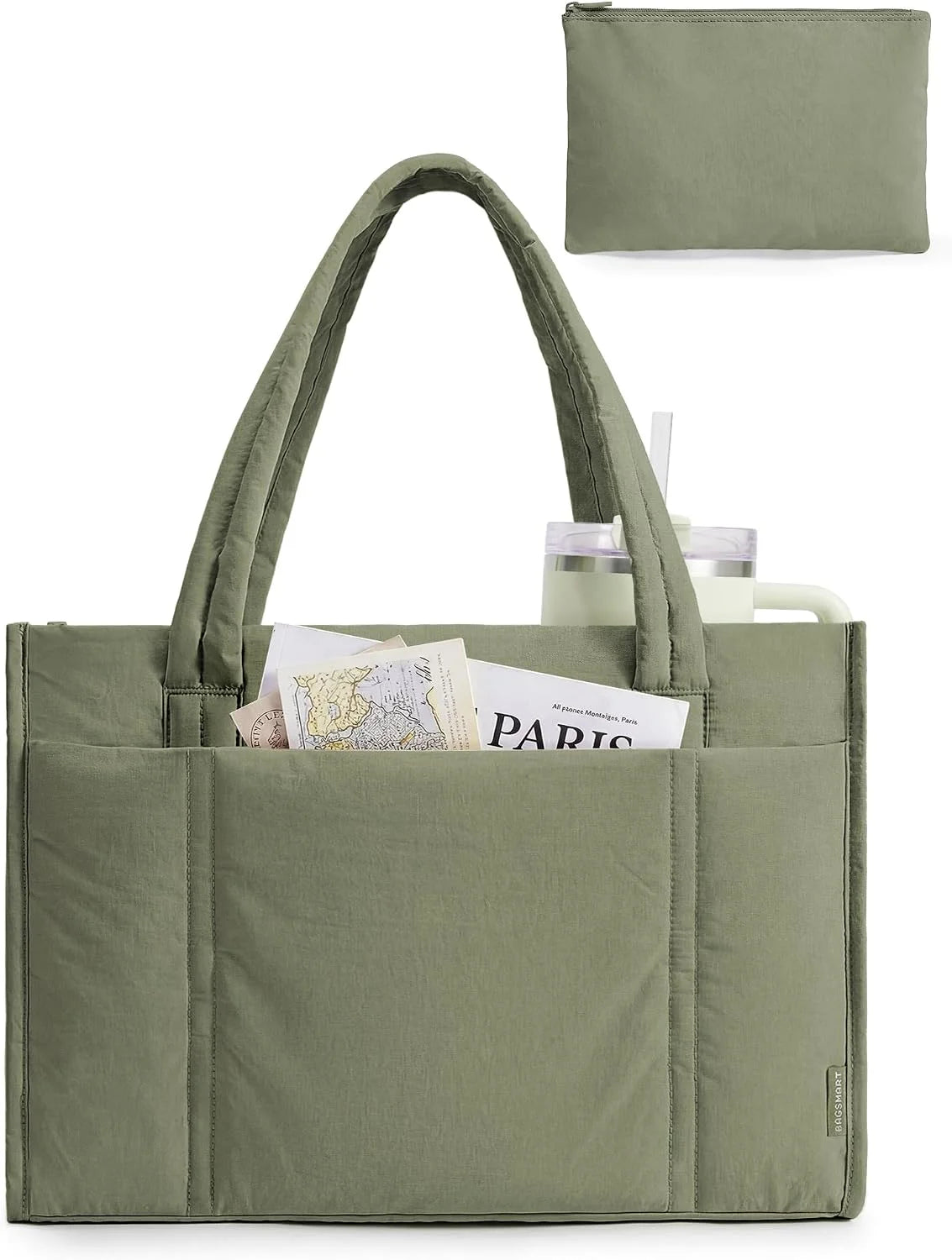 BAGSMART Puffer Tote Bag for Women, 21L/26L Work Tote Shoulder Handbag