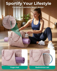 BAGSMART Yoga Pilates Tote Bag for Women with Knotted Handle, Gym Bag