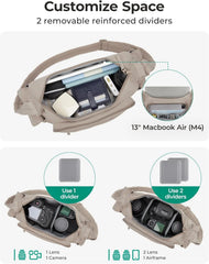 BAGSMART 2 in 1 Puffy Camera Bag for Photographer Everyday Shoulder Bag