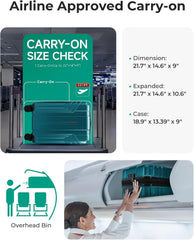 BAGSMART Carry On Luggage 22x14x9 Airline Approved, Fresh Green