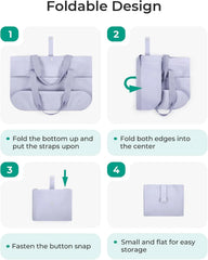 BAGSMART Tote Bag for Women, Foldable Tote Bag With Zipper Travel Shoulder Bag Handbag for Work
