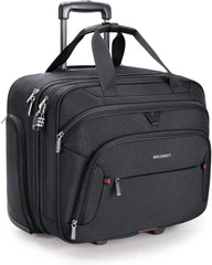 BAGSMART Rolling Laptop Bag, Briefcase with Wheels 17.3 Inch Laptop, Black