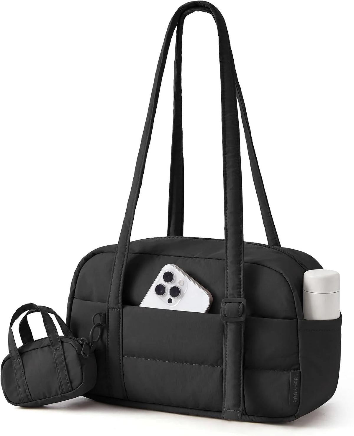 BAGSMART Purses for Women, Puffer Shoulder Bag Small Tote Handbags Lightweight