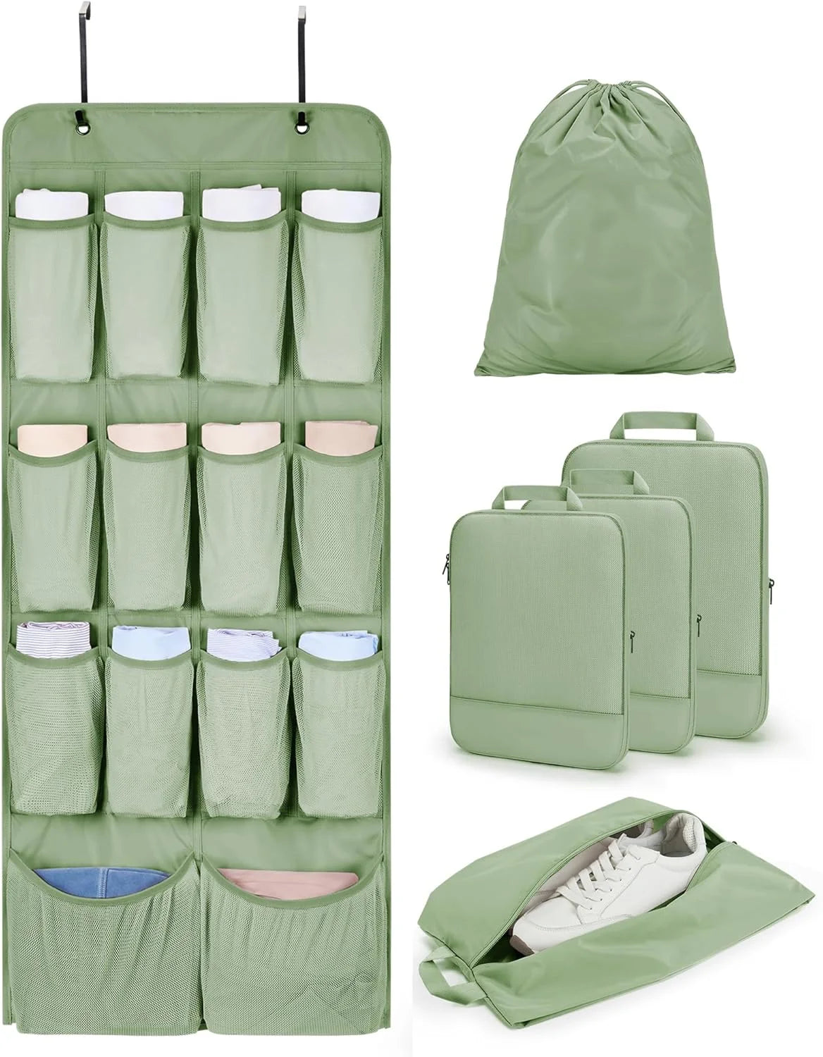 BAGSMART Hanging Compression Packing Cubes 6 Set Cruise Travel Essentials