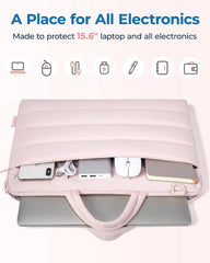 BAGSMART 15.6 Inch Laptop Sleeve with Pocket Quilted Laptop Case for Work