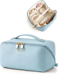 BAGSMART Makeup Bag Travel Cosmetic Bag,Women Toiletry Case, Sky Blue