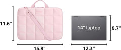 BAGSMART Laptop Case with Handle, Puffy Laptop Sleeve Bag for Women