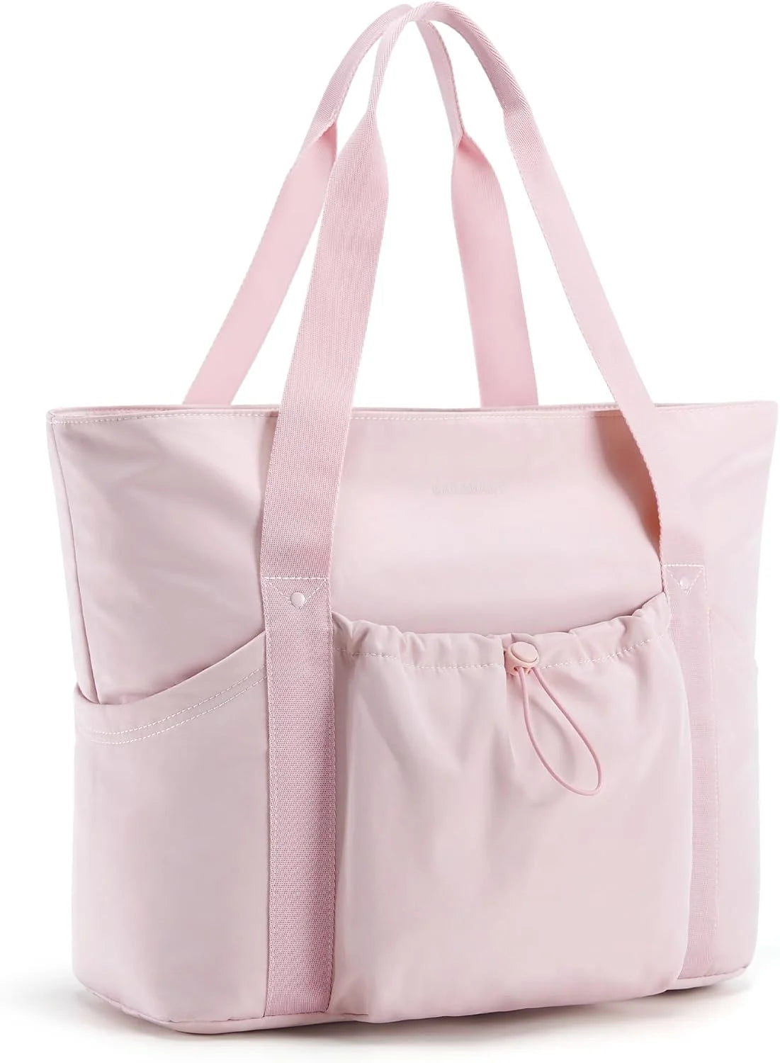 BAGSMART Foldable Tote Bag with Drawstring Bag, Tote Bag Shoulder Bag Top Handle Handbag for Travel, Work, Beach, Gym