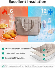 BAGSMART Lunch Bag Women Small Cute Quilted Insulated Leakproof Lightweight