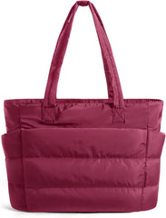 BAGSMART Puffy Tote Bag for Women, Lightweight Work Tote Handbag