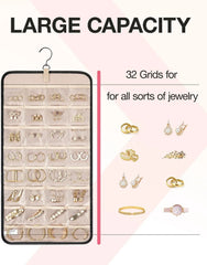 BAGSMART Hanging Jewelry Organizer Necklace/Earring/Ring 2-Sided M Black