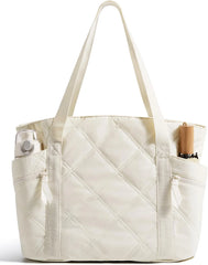 BAGSMART Crush Tote Bag for Women, 20L Puffer Work Tote with Zipper