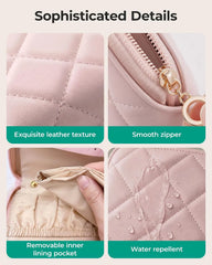 BAGSMART Travel Jewelry Case, Leather 2-Zip for Rings Necklaces