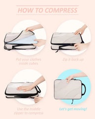 BAGSMART Compression Packing Cubes for Travel