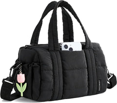BAGSMART Reiki Gym Bag for Women Puffy Yoga Mat Travel Weekender Duffle Bag