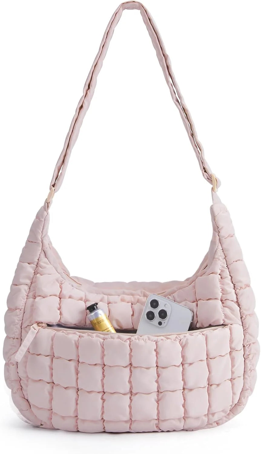 BAGSMART Quilted Crossbody Bags for Women, Travel Purses Hobo Shoulder Bag