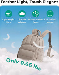 BAGSMART Mini Backpack for Women, Lightweight Puffer Backpack Purse, Quilted Casual Daypack, Water-Resistant Bookbag