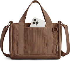 BAGSMART Corduroy Tote Bag for Women, Small College Teacher Laptop Handbag