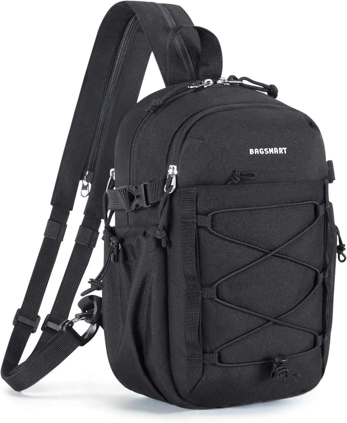 BAGSMART Small Crossbody Sling Bag, Crossbody Daypack, Chest Shoulder Bag Hiking Small Backpack for Casual Travel Sport