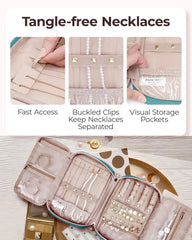 BAGSMART Jewelry Organizer Case Large Travel Jewelry Storage Bag,Teal