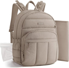 BAGSMART Baby Diaper Bag with Waterproof Pad, Camel