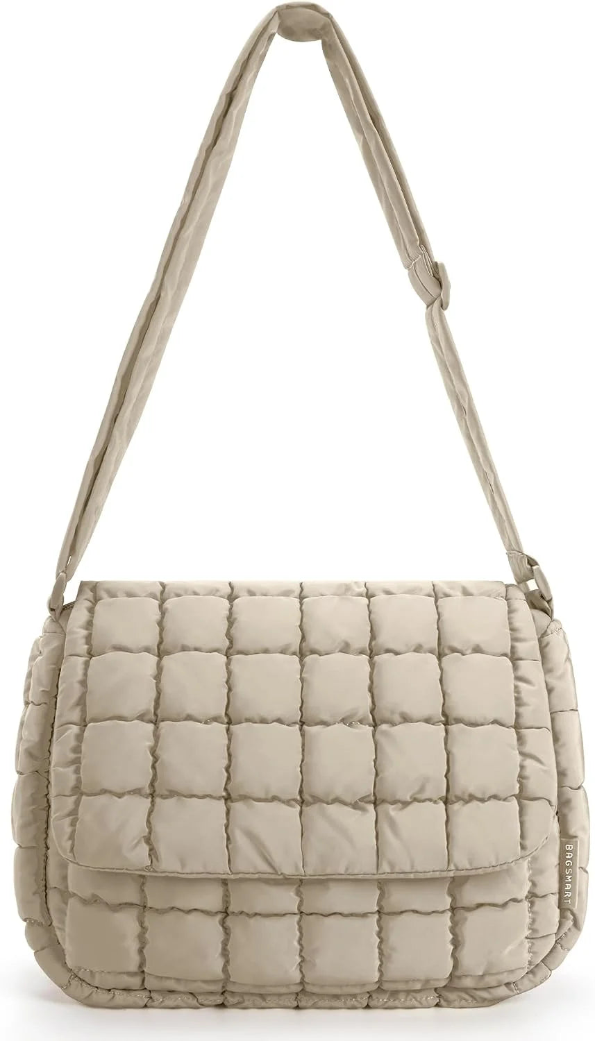BAGSMART Lightweight Crossbody Bags for Women, Quilted Puffer Shoulder HandBags with Adjustable Strap for Travel