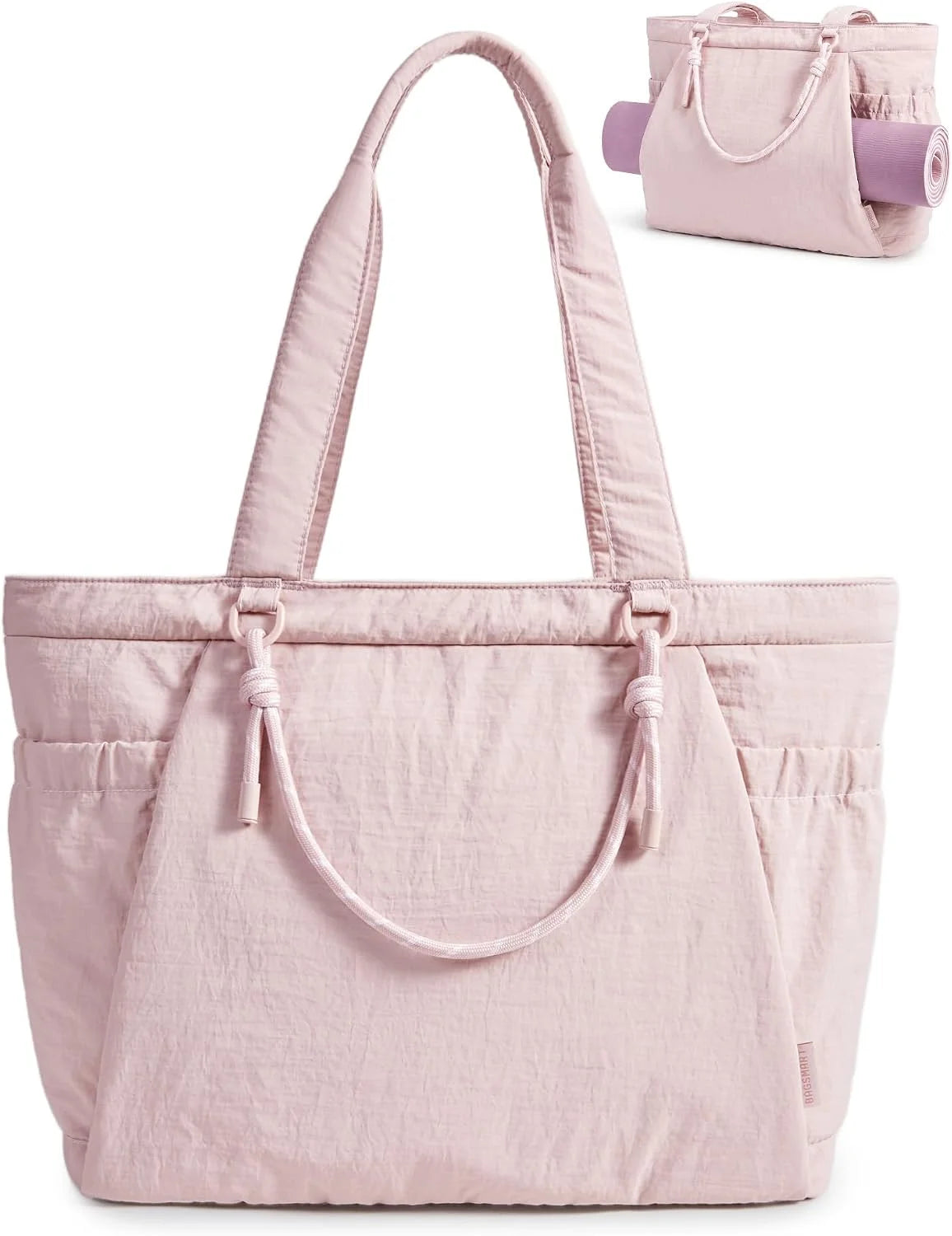 BAGSMART Yoga Pilates Tote Bag for Women with Knotted Handle, Gym Bag